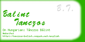 balint tanczos business card