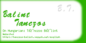 balint tanczos business card